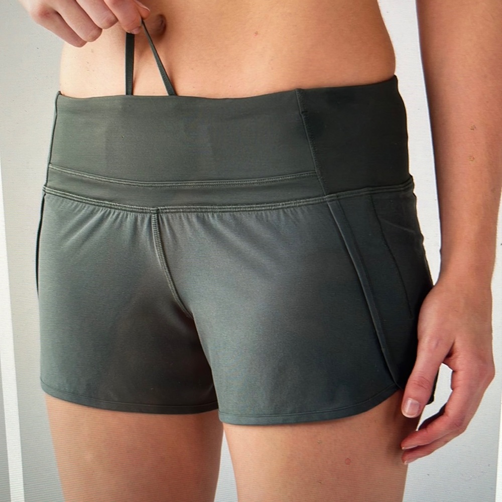 Lululemon Run Times Shorts size 4 Grayish Green